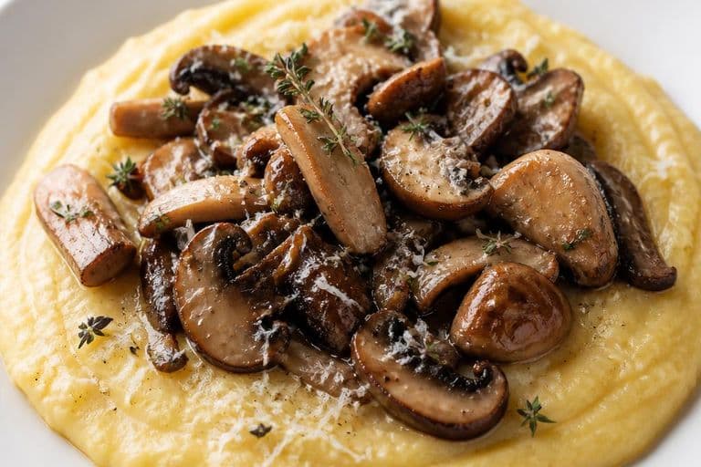 Creamy Polenta with Sautéed Mixed Mushrooms