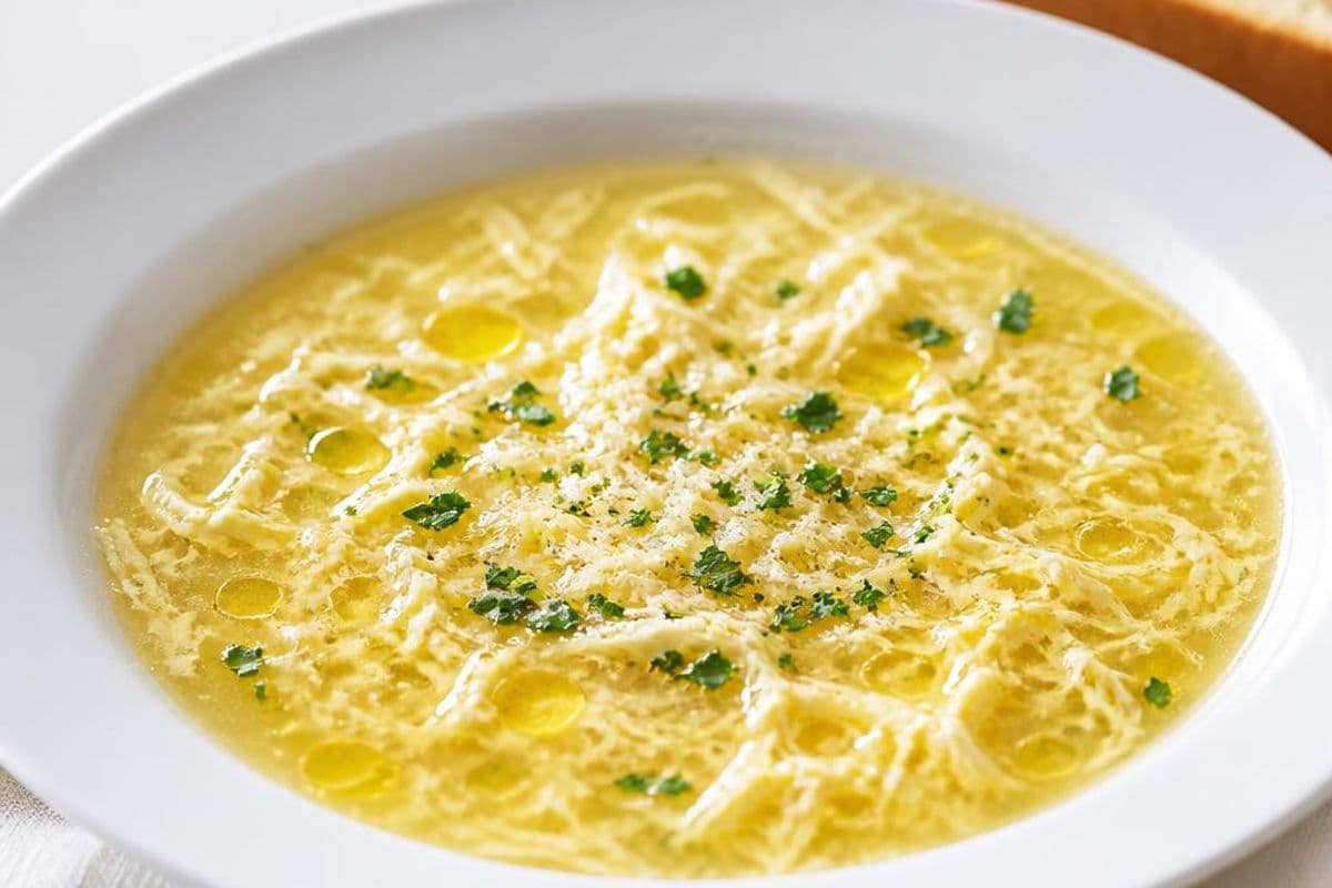 Stracciatella alla Romana (Italian Egg & Parmesan Soup), freshly prepared