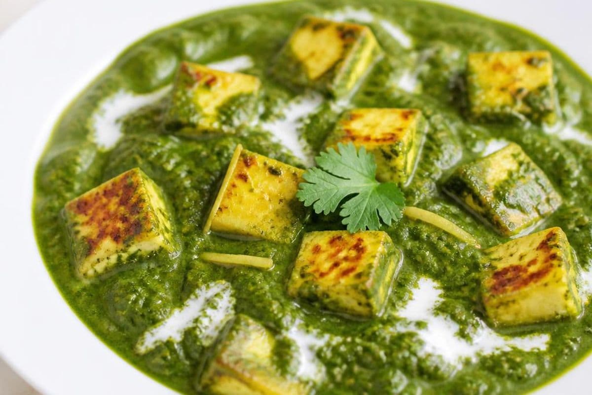 Palak Paneer (Classic Indian Spinach & Paneer Curry), freshly prepared