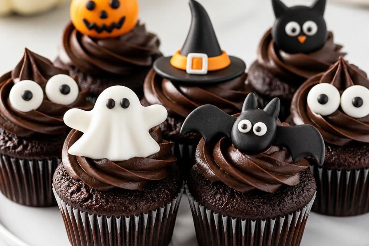 Spooky Halloween Chocolate Cupcakes with Buttercream and Fondant – featured image