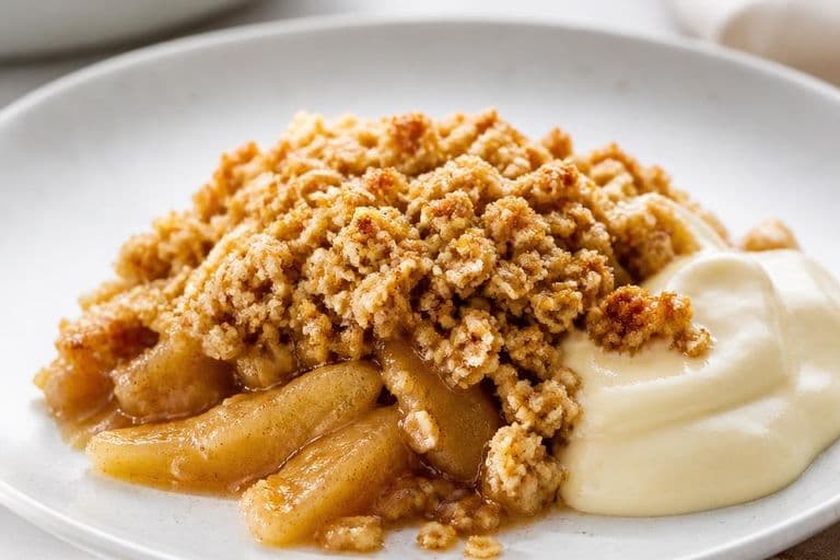 Autumn apple crumble