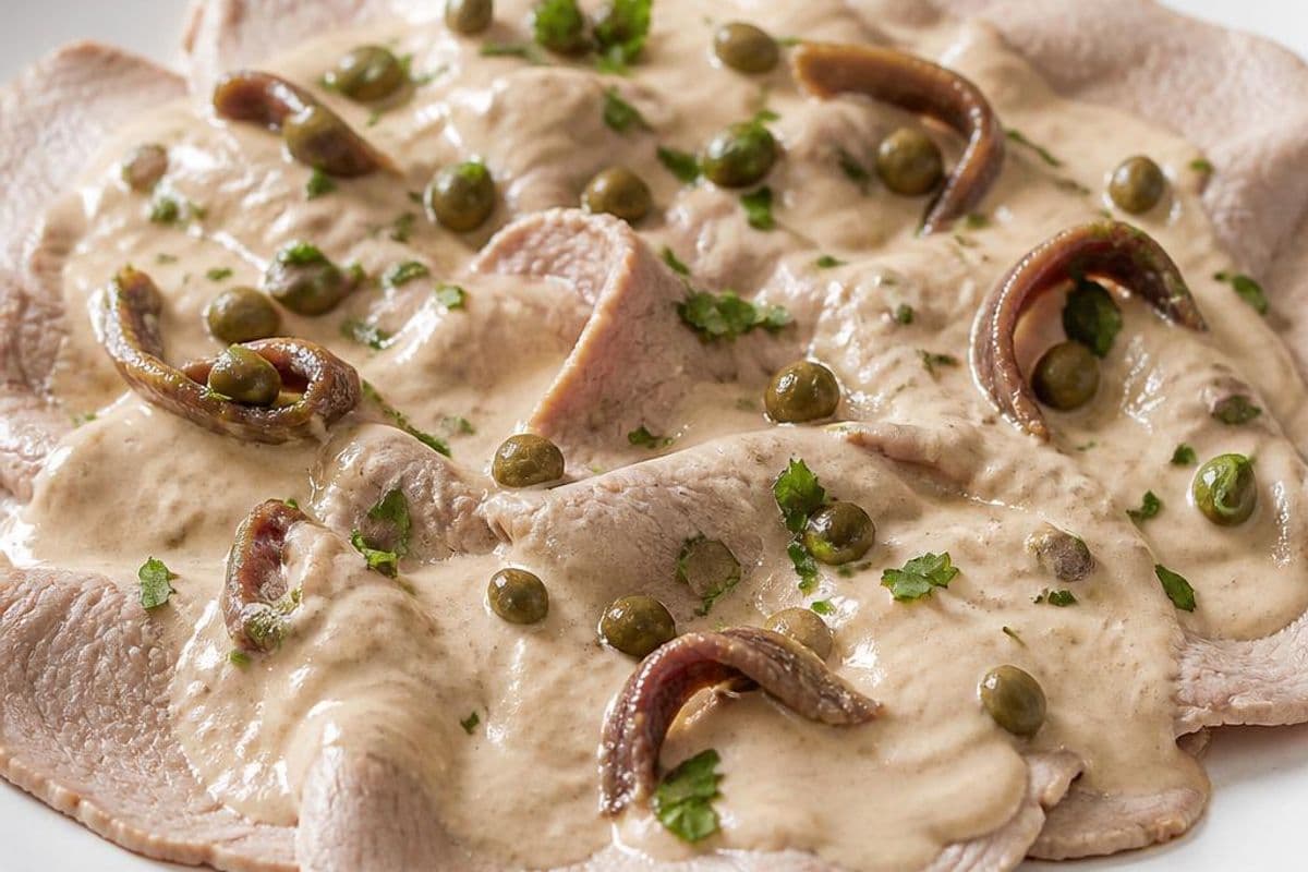 Vitello Tonnato (Cold Veal with Tuna Sauce), freshly prepared