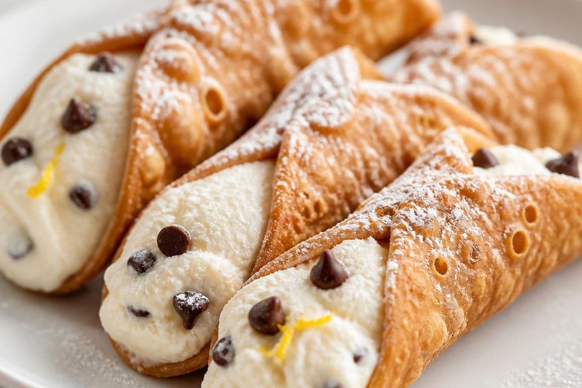 Classic Sicilian Cannoli (Homemade Shells + Ricotta Filling), freshly prepared