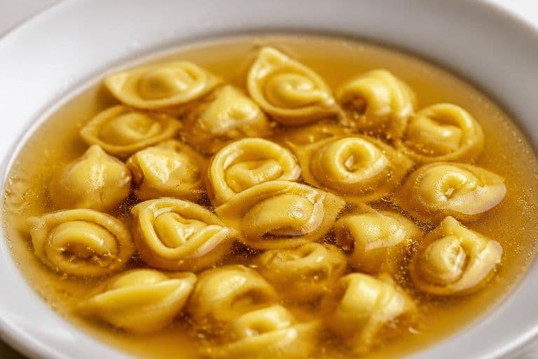 Tortellini in Brodo (Classic Italian Tortellini in Clear Meat Broth)