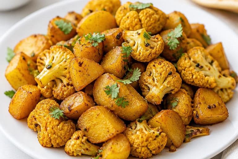 Aloo Gobi (Indian Potato & Cauliflower Dry Curry)