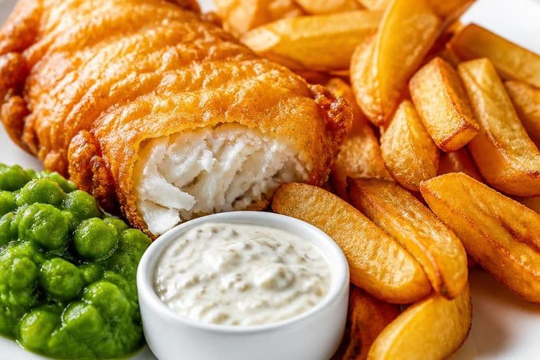 Classic British Fish and Chips (Beer‑Battered Cod & Double‑Fried Chips)
