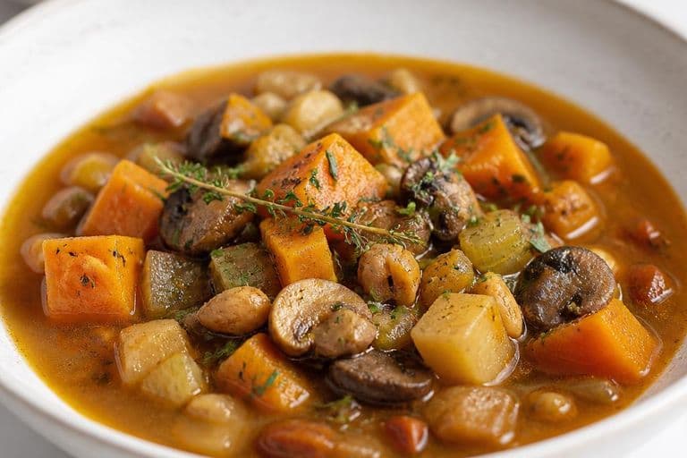 Autumn harvest vegetable soup