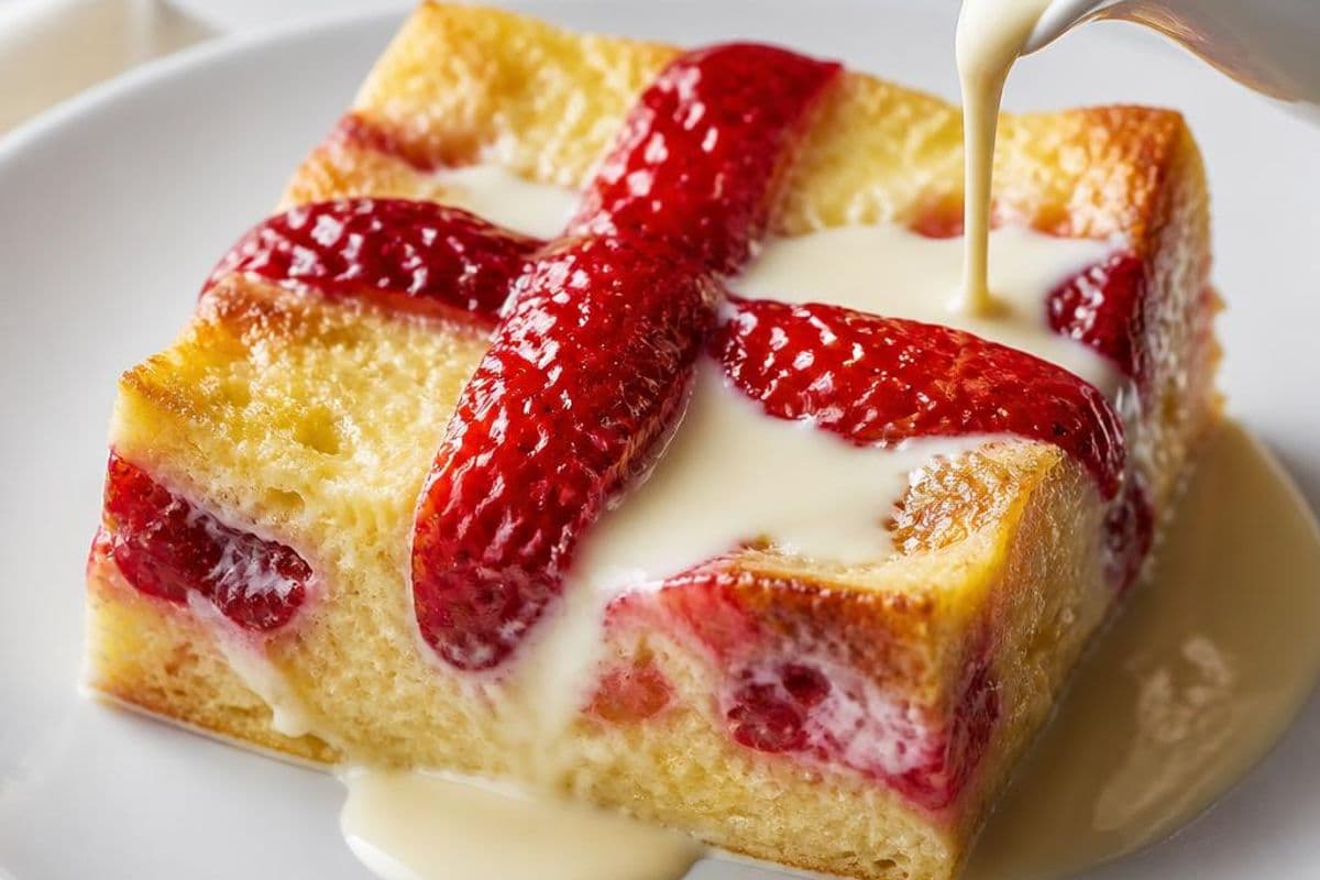 St George's Day Strawberry & Vanilla Bread-and-Butter Pudding – featured image