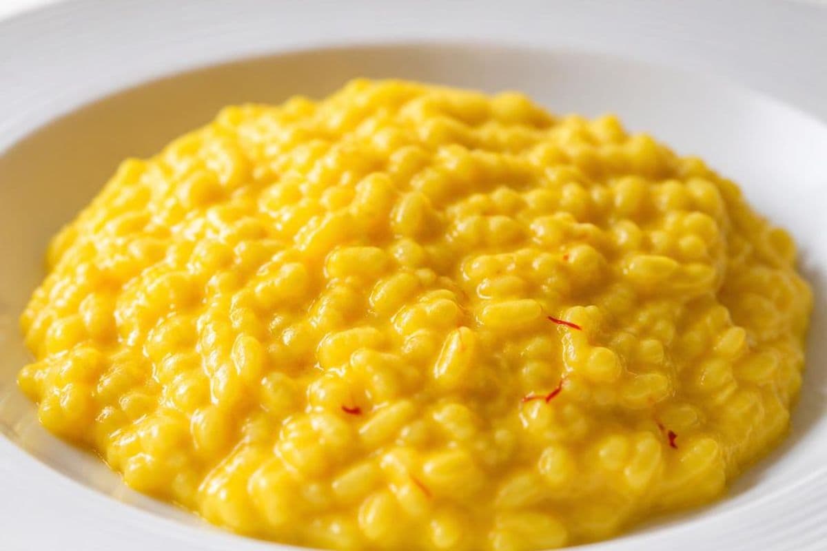 Risotto alla Milanese (Classic Saffron Risotto), freshly prepared