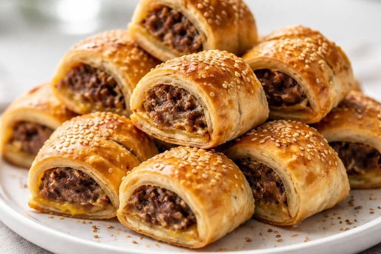 Party Sausage Rolls with Caramelised Onion and English Mustard