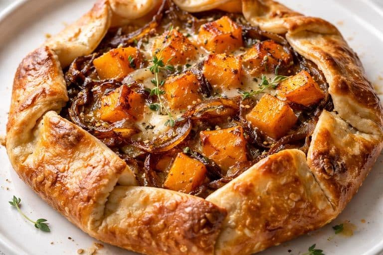 Butternut Squash, Caramelised Onion & Cheddar Galette